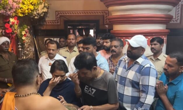 Shivarajkumar Visits Shri Marikamba Temple – Hat-Trick Hero Offers Special Pooja