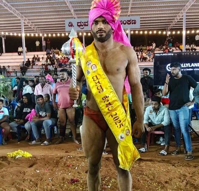 Haliyal’s Wrestler  Manjunath Nagendra Goudappan wins ‘Dasara Kesari 2025’ title