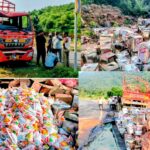 Edible Oil Transporting Lorry Overturns! Oil Spills on National Highway