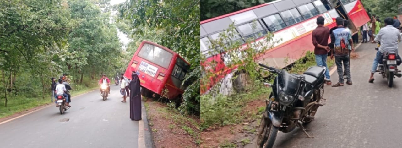 KSRTC Bus Veers Off Road Near Mundgod; Passengers Escape Unhurt